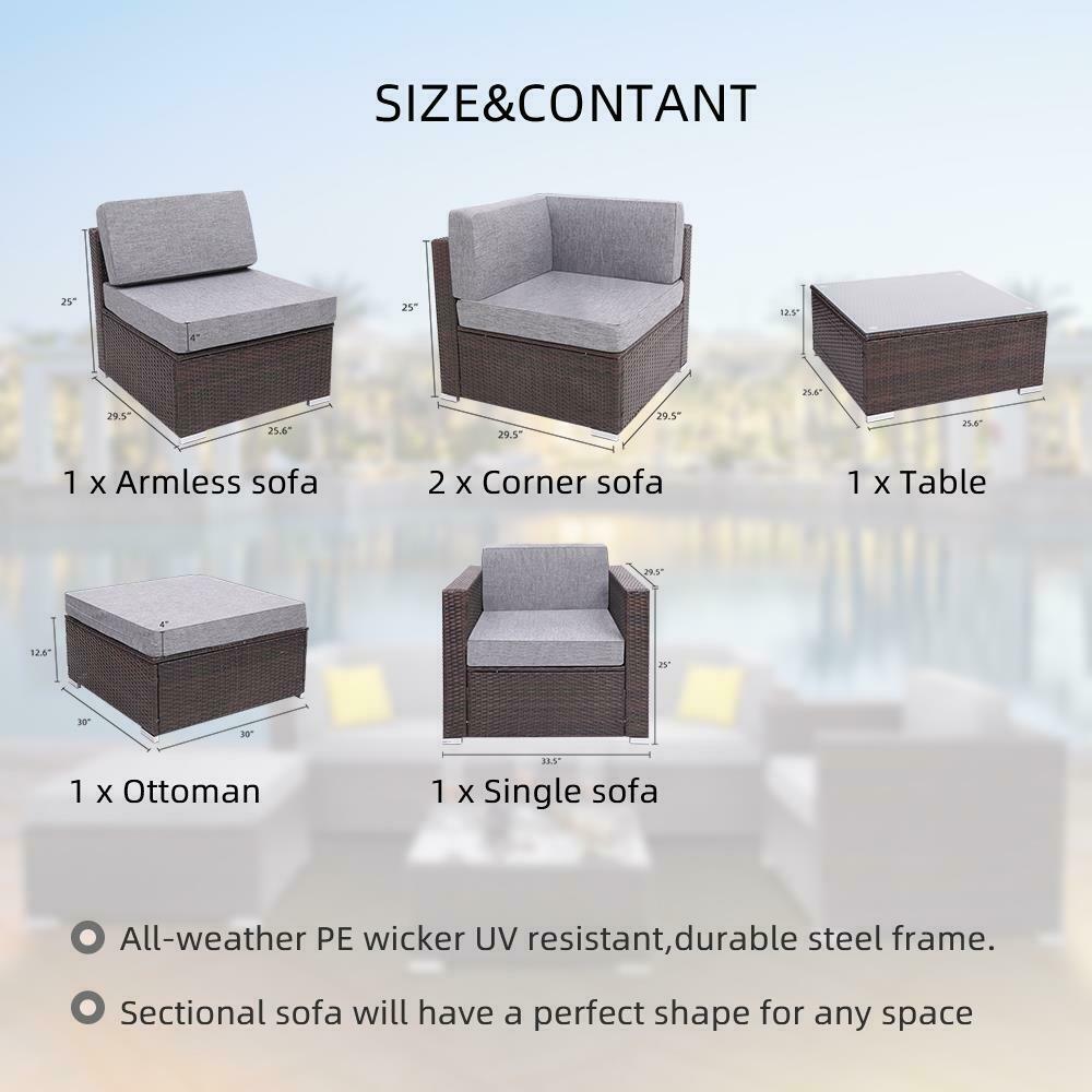 Patio Furniture Couch - Wicker - Rattan - Conversation Sofa Sectional Set - Rattan Sofa - Patio Sofa Set - Outdoor