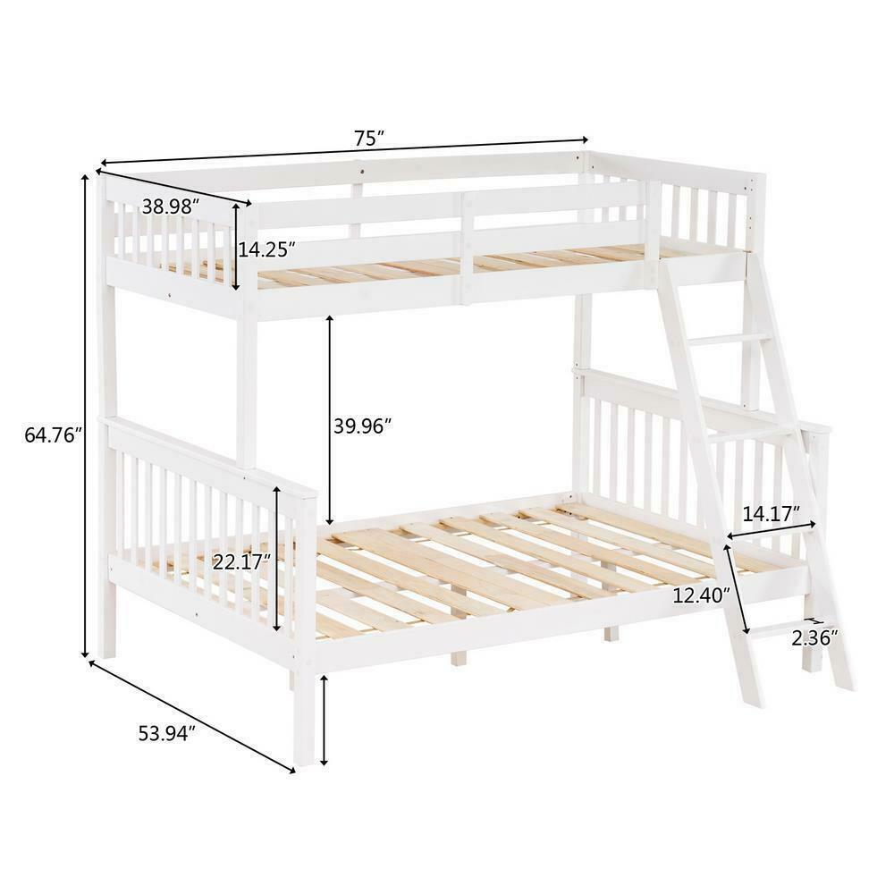 Twin Over Full Bunk Beds with Ladder - Kids Bunk Beds - Wooden Bunk Beds - Wooden Bed Frames