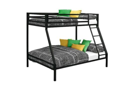 Wooden Bunk Bed with Ladder - Twin Over Full Bedroom Set - Bunk Beds Furniture Wood Frame - Loft Set