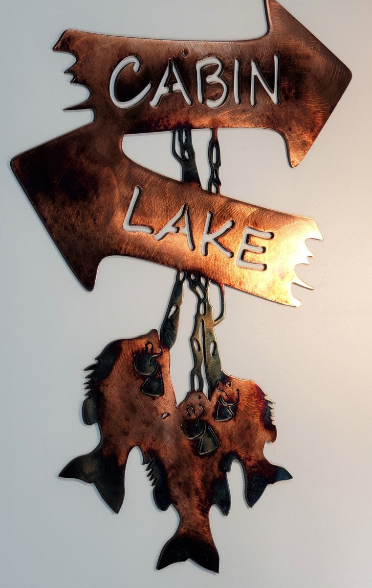 Cabin Stringer- Metal Wall Art - Gift for Fisher - Metal Cabin Stringer Wall Art - Cabin Stringer Wall Art - Fish Wall Décor