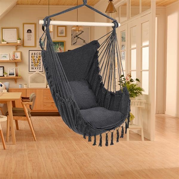 Pillow Tassel Hanging Chair - Hammock Chair Swing - Hanging Chair - Beige - Grey