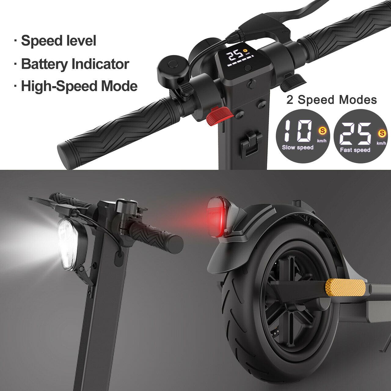 MegaWheels - Folding Electric Scooter for Adult - Kick E-Scooter - Safe Urban Electric Scooter