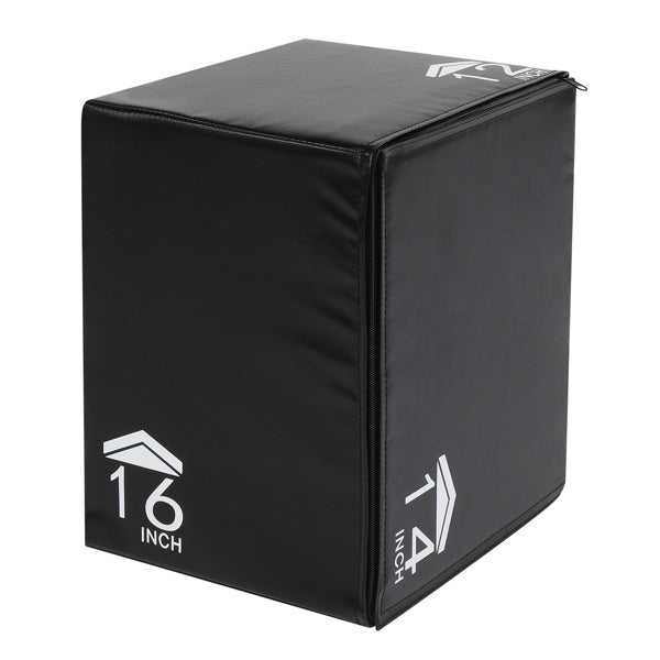 12"x14"x16" Foam Plyometric Box - 3 in 1  High-Density Heavy Duty Foam Jumping Box - Platform for Home Gym Fitness Black
