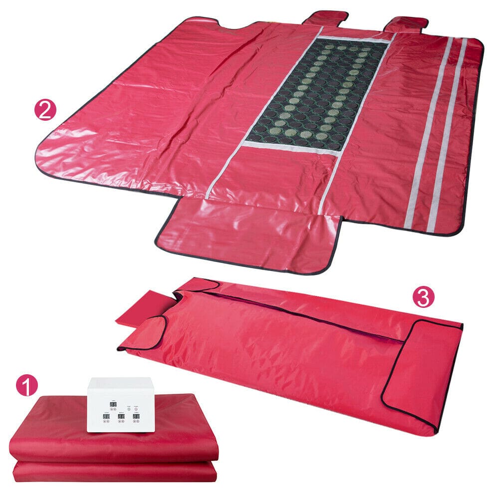 BodyShaper - 3 Zones Far Infrared Sauna Blanket - Slimming Tourmaline Jade Stones - Home Detox Spa