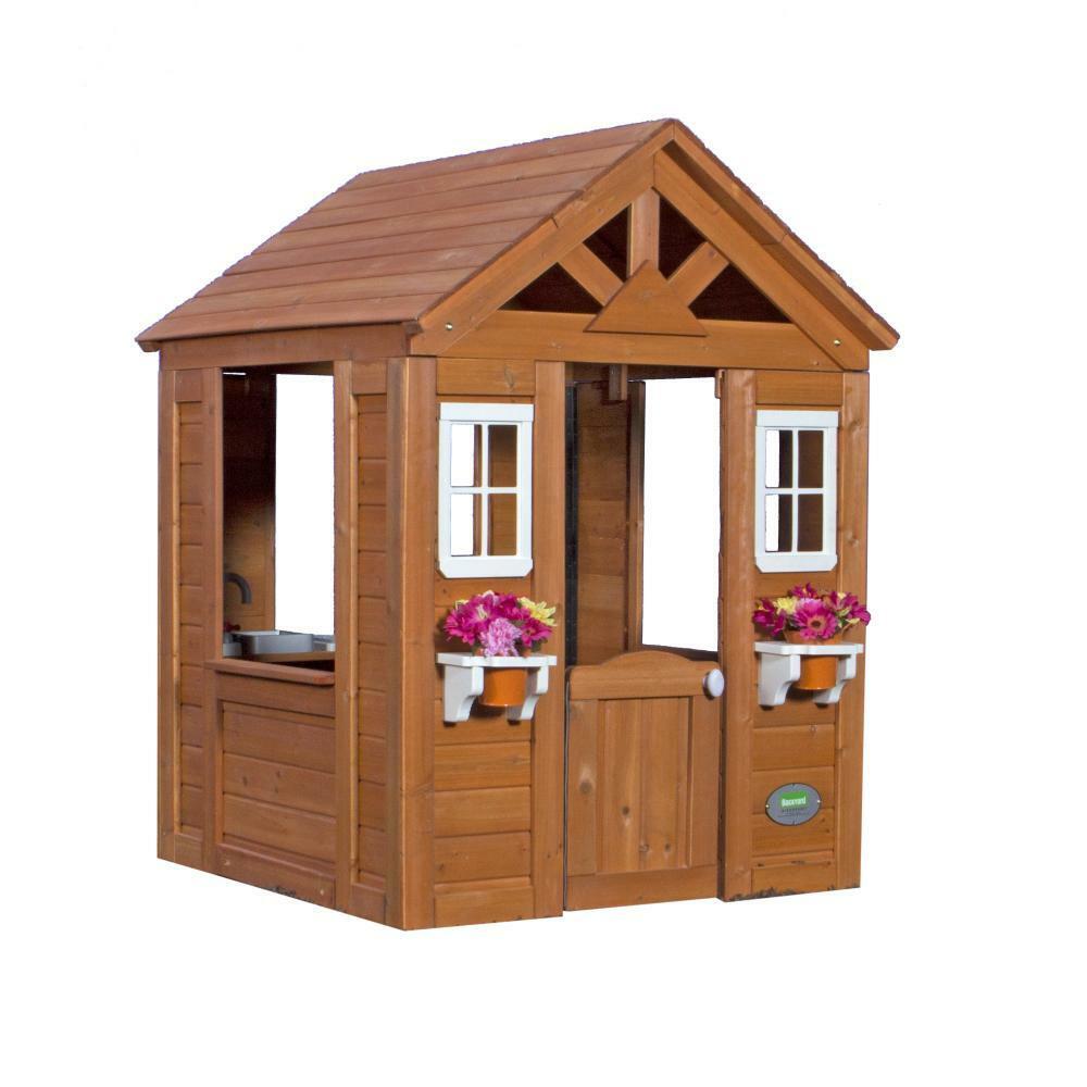 Kids Outdoor Playhouse - Kids Wooden Playhouse - Outdoor Wooden Playhouse for Kids - Backyard, Clubhouse, Children, Toddlers