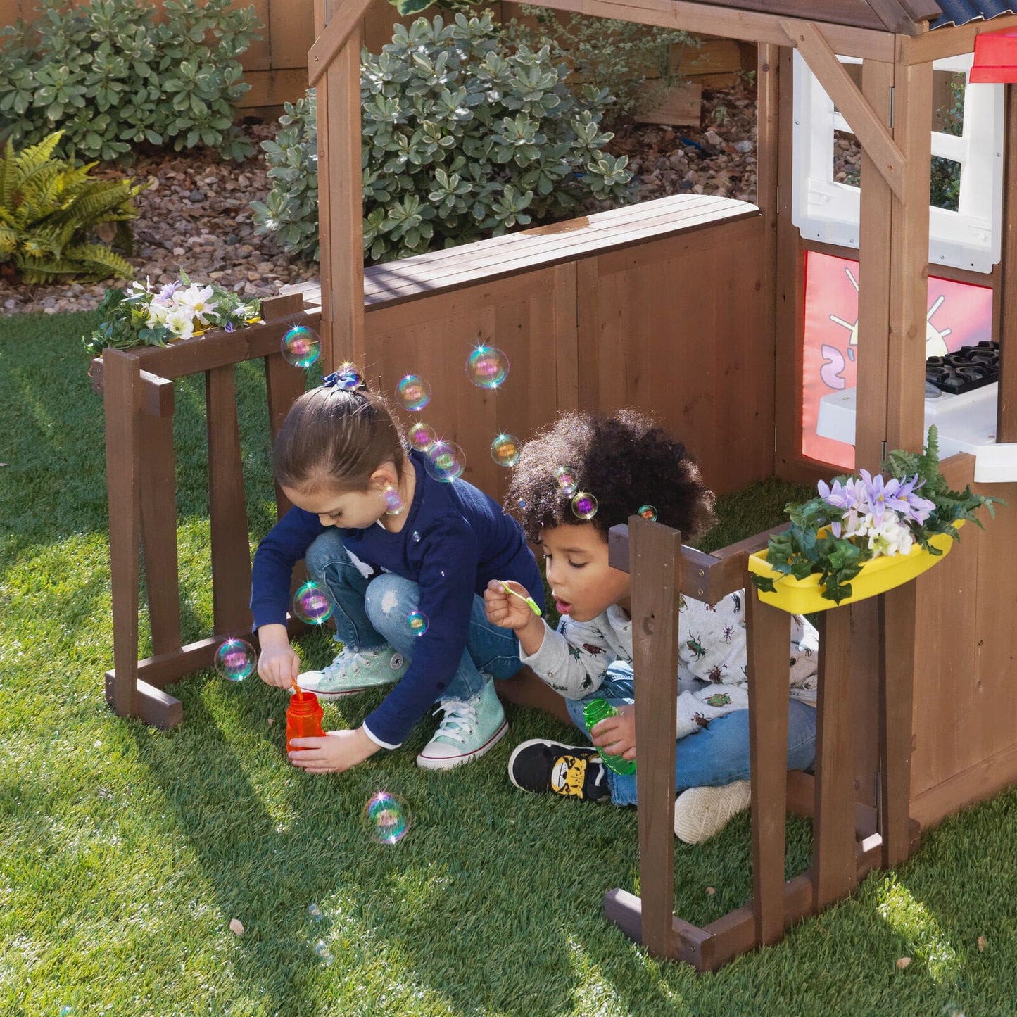 Kids Outdoor Playhouse - Children's Wooden Playhouse - Outdoor Playhouse for Kids - Clubhouse, Toddlers, Children