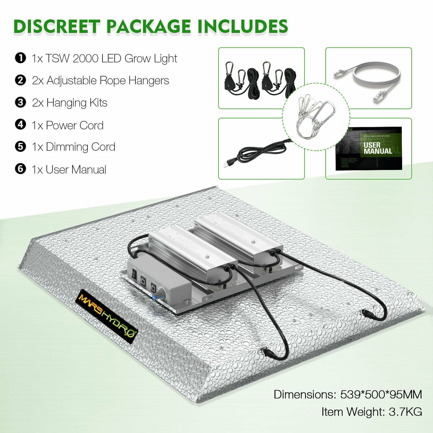 Mars Hydro - LED Grow Light - Full Spectrum Home Tent Kits