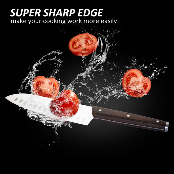 Kitchen Knife Sets, 15 Piece Knife Sets with Block for Kitchen Chef Knife Stainless Steel Knives Set Serrated Steak Knives with Manual Sharpener Knife - Stainless Steel Knives Set - High Carbon Stainless Steel Knife