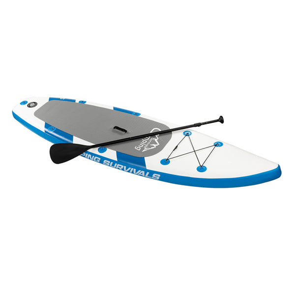 11 ft Inflatable Stand Up Paddle Board - Inflatable Surfboard Blue and White - Traveling Board for Surfing