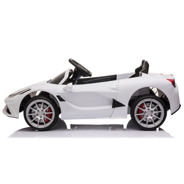 12V Kids Ride On Sports Car - 2.4GHZ Remote Control Car - LED Lights - Siren - Microphone