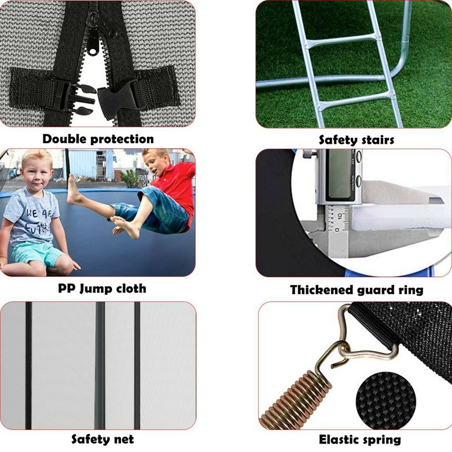 12 ft Kids Trampoline - Trampoline with Enclosure Net - Jumping Mat and Spring Cover Padding - KidsFriendly Trampoline