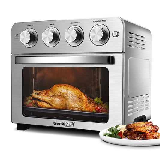 24QT Stainless Steel Countertop Convection Air Fryer and Oven – Roast, Bake, Broil, Reheat, and Fry Oil-Free