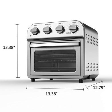 10QT Stainless Steel Countertop Convection Air Fryer and Oven – Roast, Bake, Broil, Reheat, and Fry Oil-Free