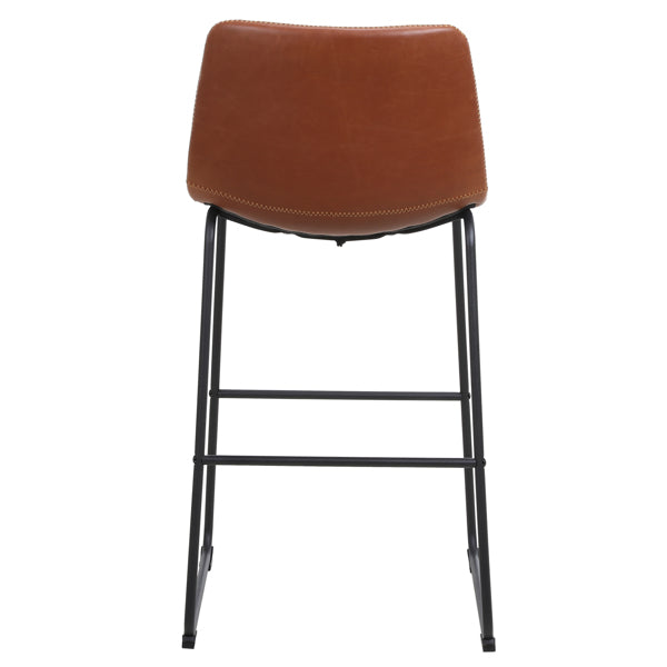 Bronze Wrought Iron Bar Stool 2pcs- Iron bar Stools with Leather Seats - Bar Stool Chairs
