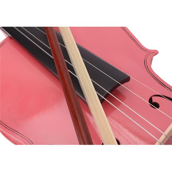 4/4 Acoustic Violin with Case - Violin Bow Rosin -  White - Pink - Black