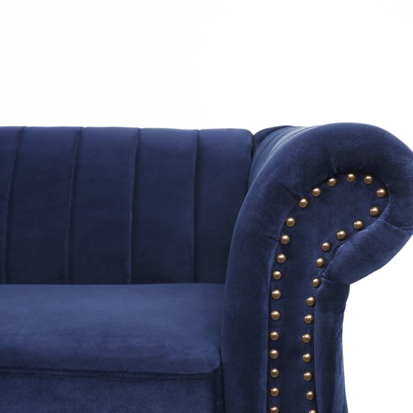 Modern Velvet 3 Seater Sofa - Modern Glam Sofa - Velvet Dark Green Sofa - Velvet Dark Blue