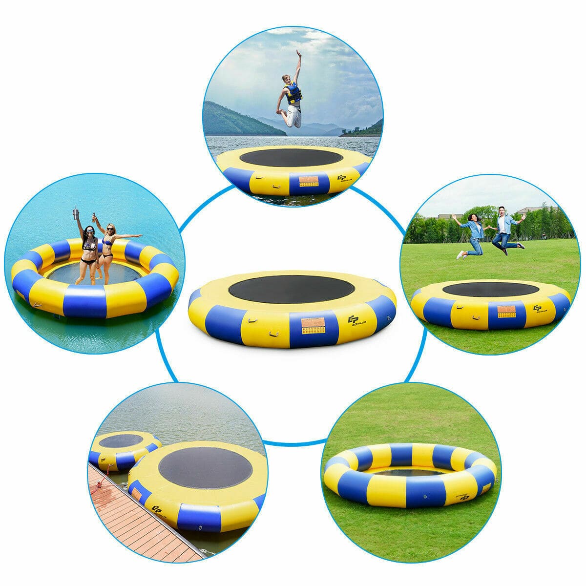 15ft Inflatable Water Trampoline - Floating Water Trampoline - Inflatable Water Trampoline - WaterBounce -