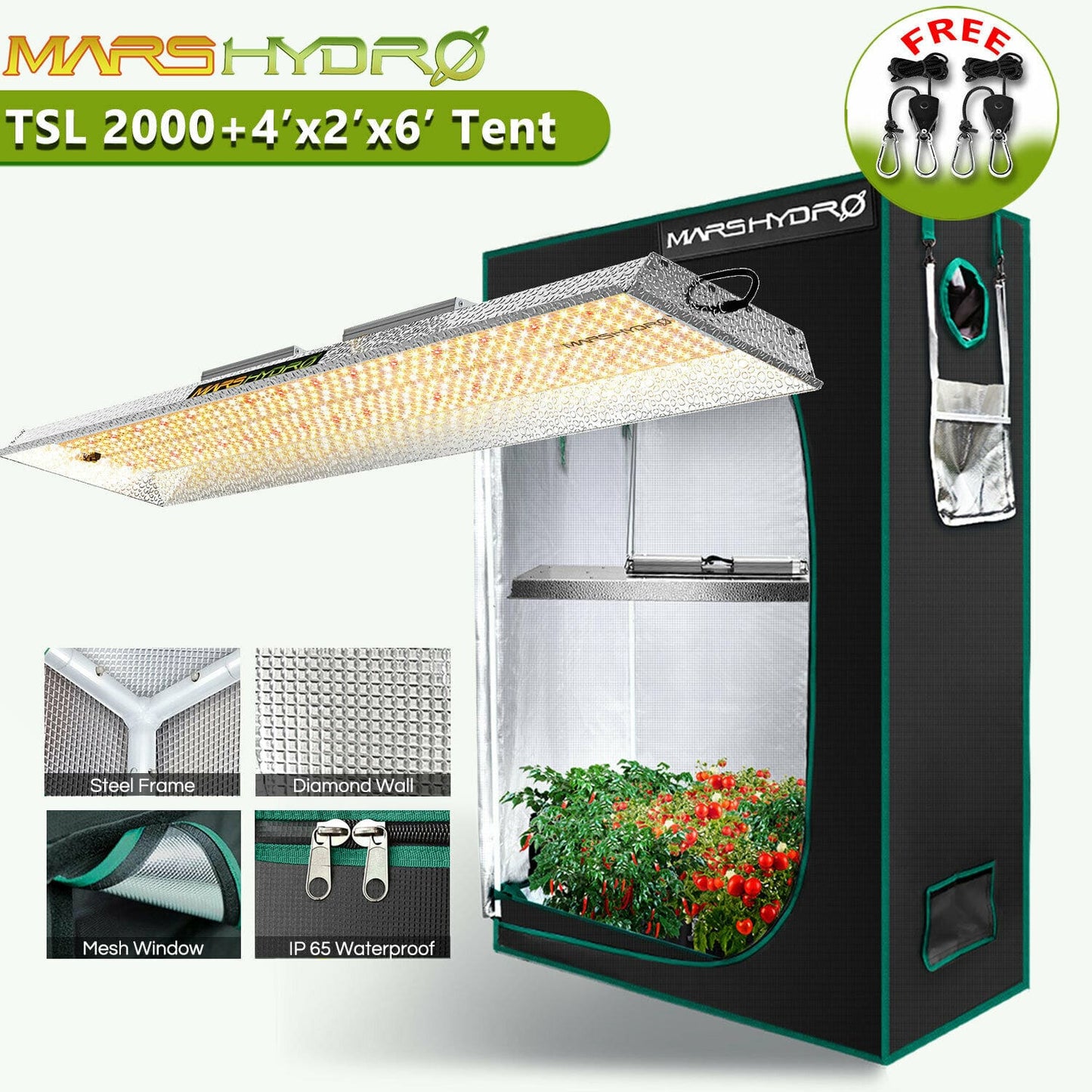 Mars Hydro - LED Grow Light - Full Spectrum Home Tent Kits