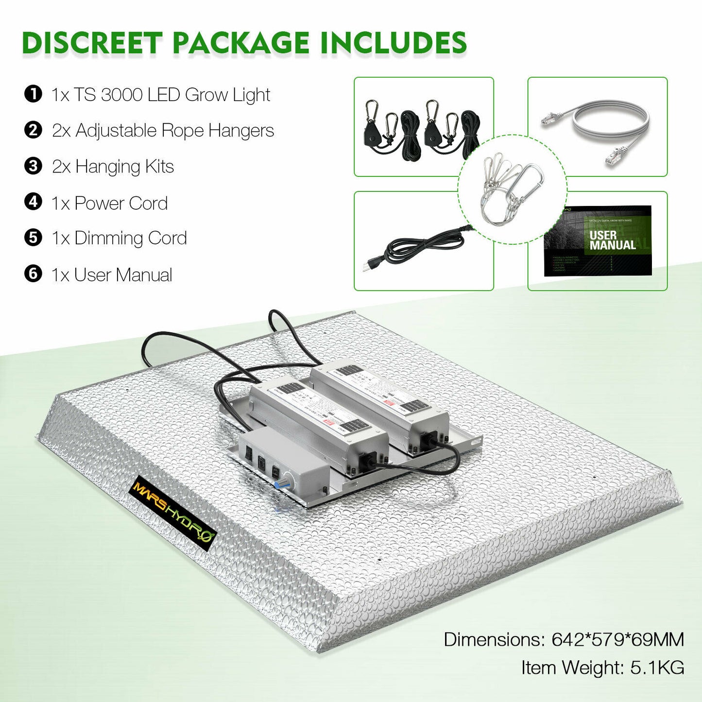 Mars Hydro - LED Grow Light - Full Spectrum Home Tent Kits