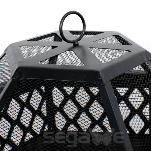 Hex Shaped Patio Fire Pit - Outdoor Wood Burning Fire Pit - Home Garden Fire Pit- Backyard Fire Pit