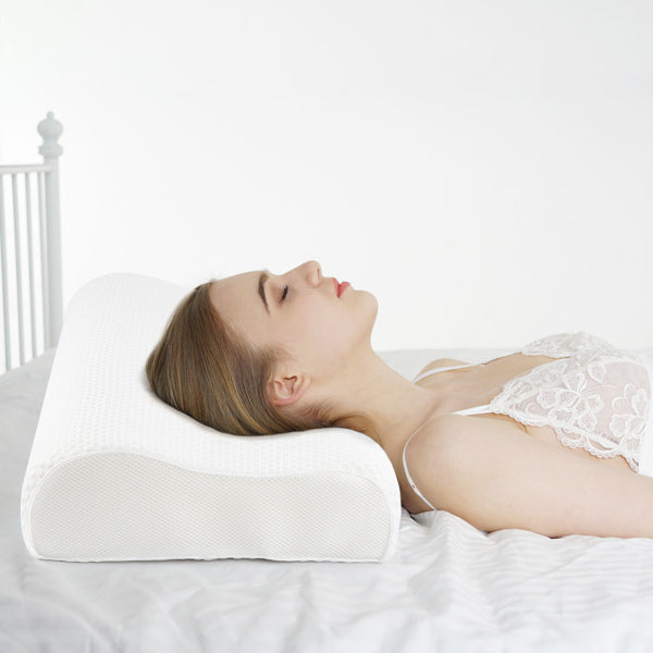 Power Of Nature Memory Foam Neck Support Pillow - Ergonomic Contour Memory Foam Pillow -  Head, Neck and Shoulders Memory Foam Pillow