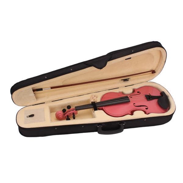 4/4 Acoustic Violin with Case - Violin Bow Rosin -  White - Pink - Black