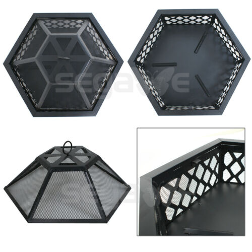Hex Shaped Patio Fire Pit - Outdoor Wood Burning Fire Pit - Home Garden Fire Pit- Backyard Fire Pit