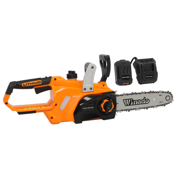 20V 10in 2.0AH Cordless Lithium Battery with Fast Charging Dock Charging Saw Orange - Fast Charging Dock Wood Cutter - Power Share Cordless Chainsaw