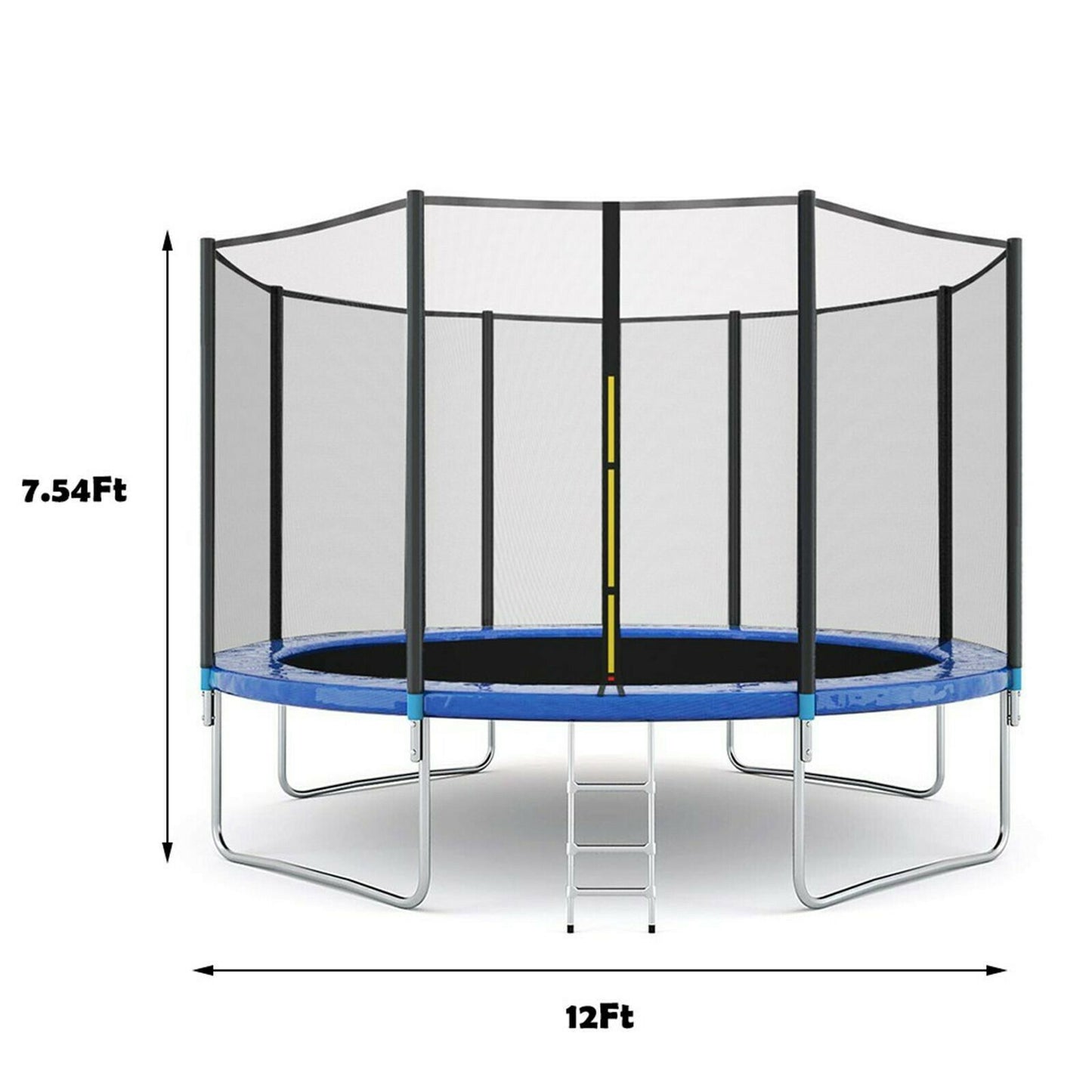 12 ft Kids Trampoline - Trampoline with Enclosure Net - Jumping Mat and Spring Cover Padding - KidsFriendly Trampoline