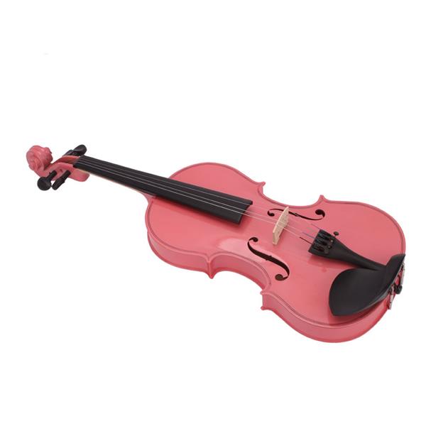 4/4 Acoustic Violin with Case - Violin Bow Rosin -  White - Pink - Black