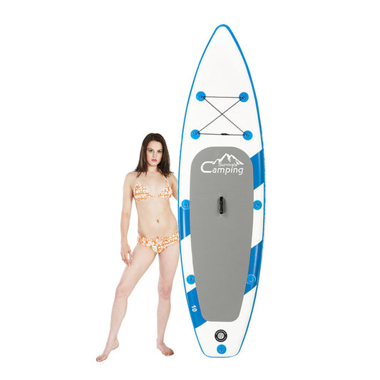 11 ft Inflatable Stand Up Paddle Board - Inflatable Surfboard Blue and White - Traveling Board for Surfing