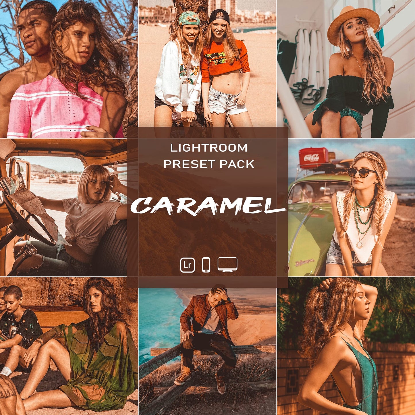 5 Set Lightroom Presets Mobile Desktop - Black Mood Preset - Caramel Preset - Coffee Preset - Minimal Preset - Mint Preset