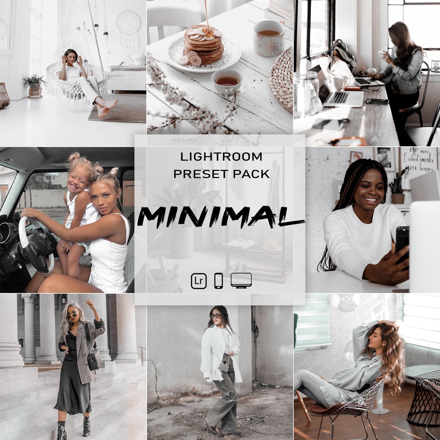 5 Set Lightroom Presets Mobile Desktop - Black Mood Preset - Caramel Preset - Coffee Preset - Minimal Preset - Mint Preset