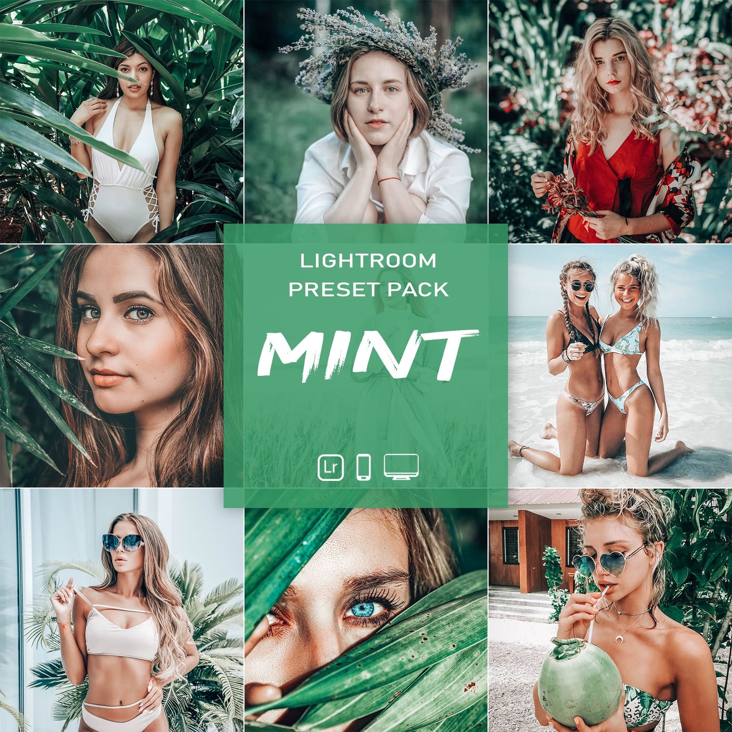 5 Set Lightroom Presets Mobile Desktop - Black Mood Preset - Caramel Preset - Coffee Preset - Minimal Preset - Mint Preset