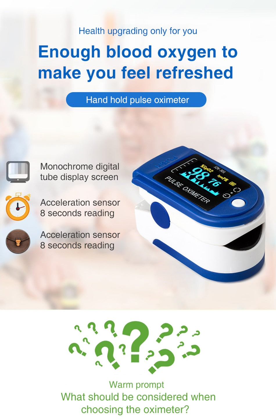 Pulse Pal T- Pulse Ox - Blood Oxygen Saturation Monitor - Blood O2 Meter