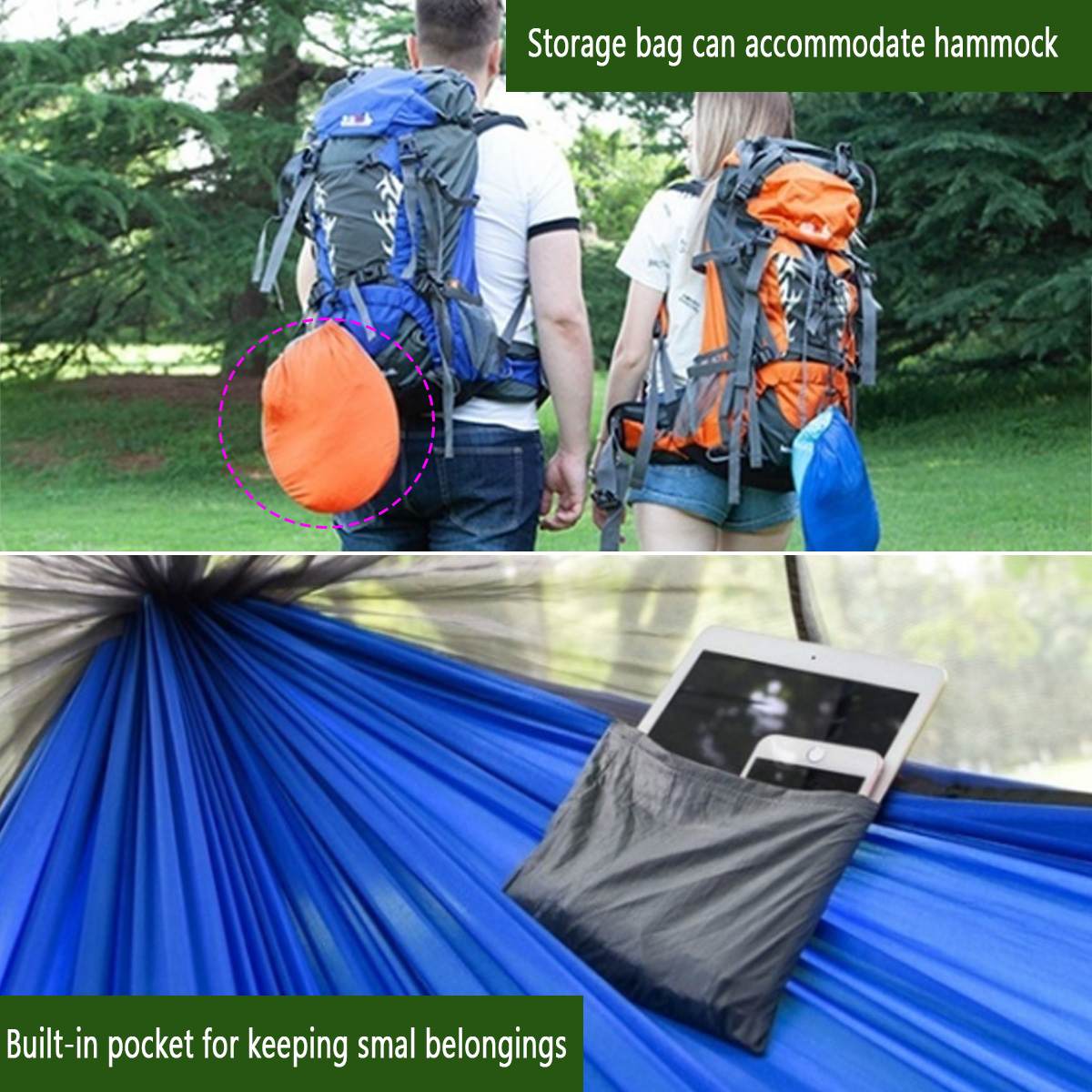 Camping Hammock - Hammock Mosquito Net - Double Hammock - 2 Person Camping Hammock - Versa-Hammock