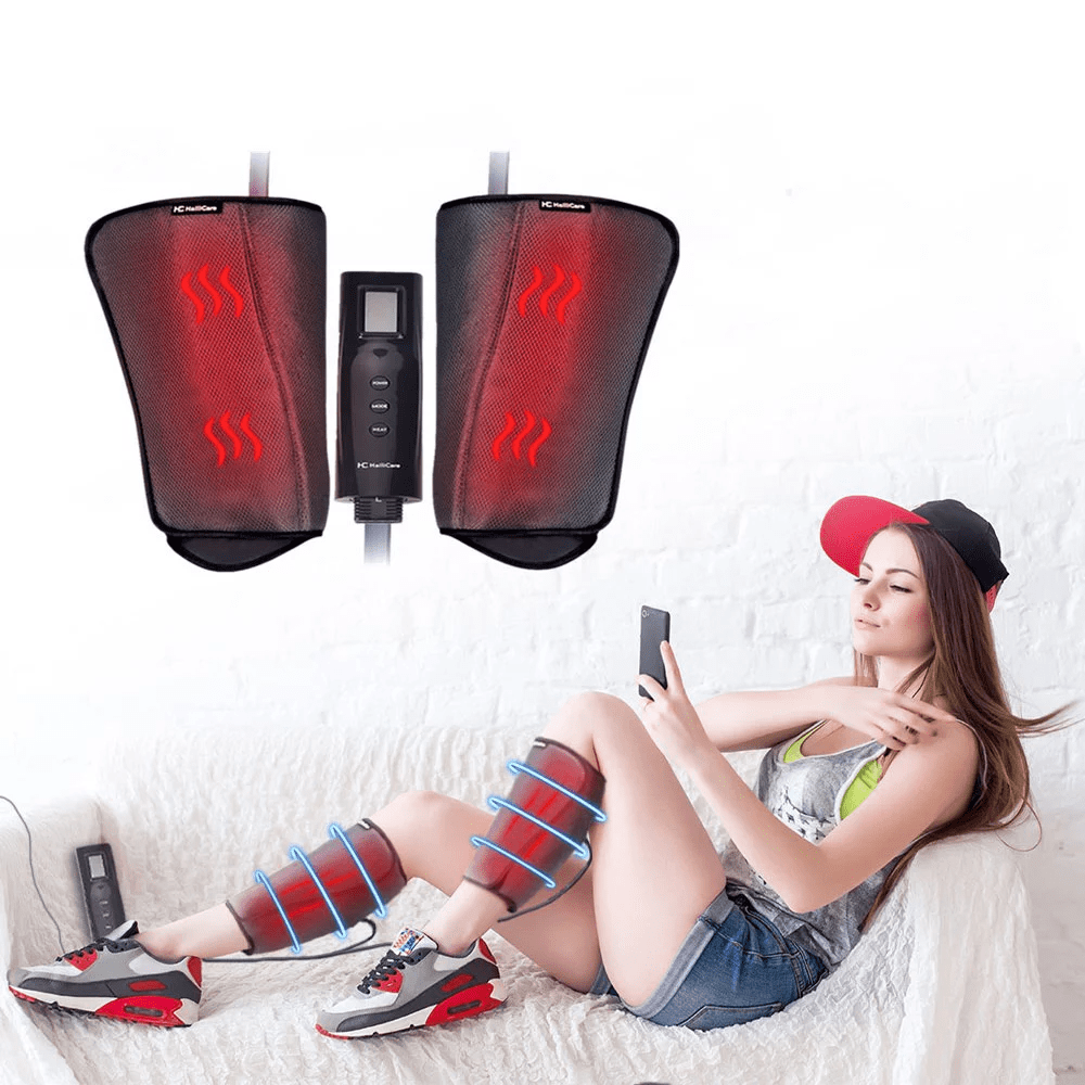 EZLegMassager - Leg Heat Massager with Air Compression - Pain Relief Leg Massager