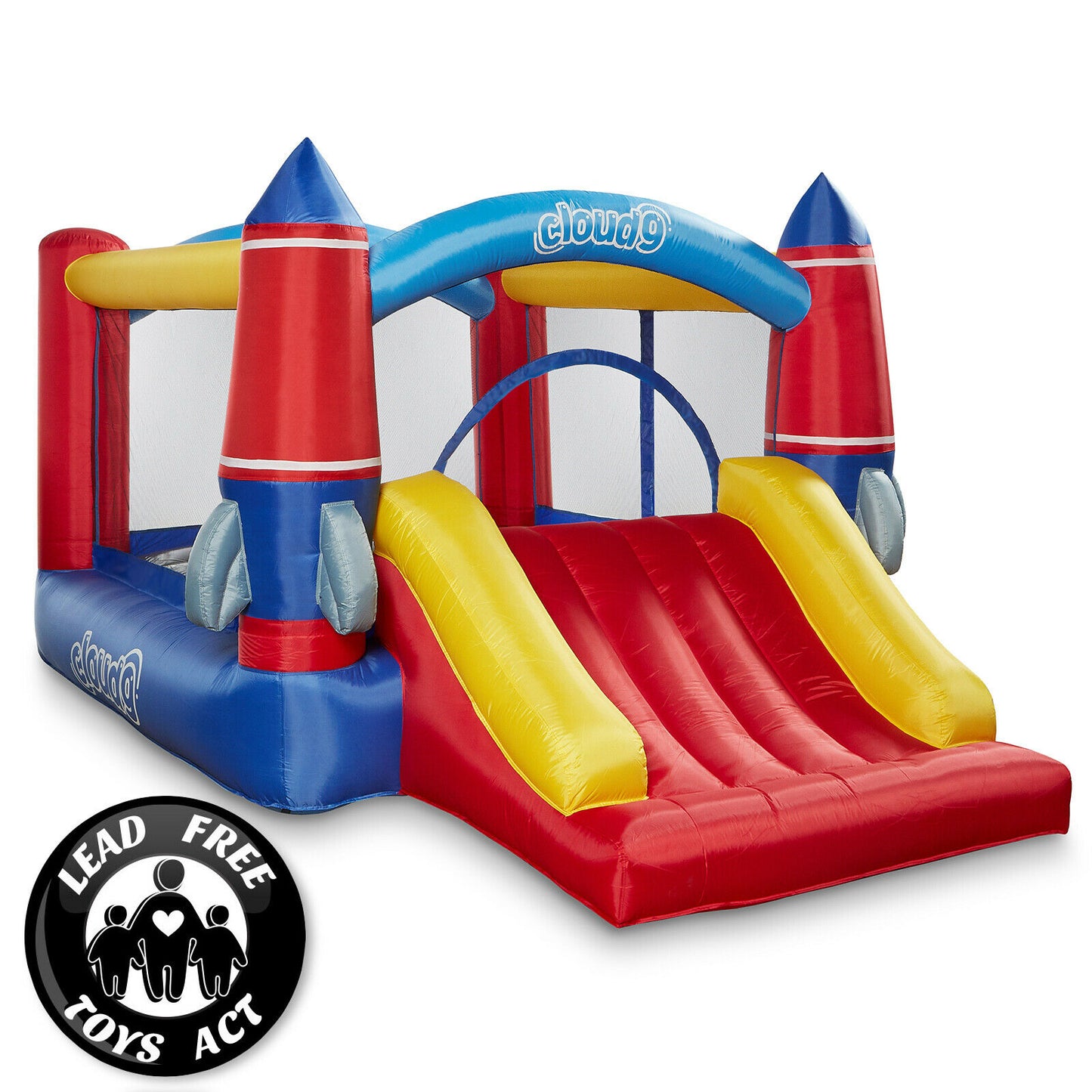 Bounce House with Slide and Blower Inflatable - Rocket Bounce House - Inflatable Bounce House