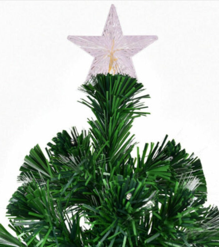 7-ft Pre-Lit Fiber Optic Christmas Tree – With 280 LED Lights & Star Decoration