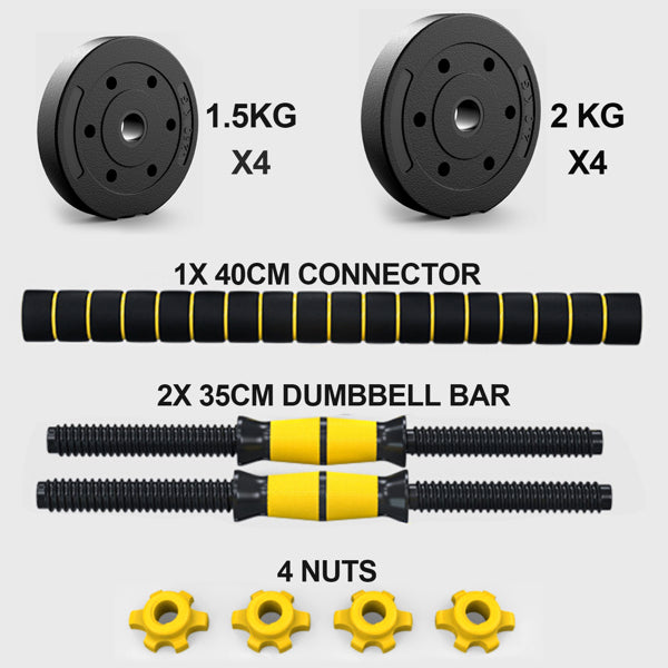 Adjustable Dumbbell Set 33 lbs 66 lbs - 2 in 1 Barbell Set for Men and Women with Shoulder Protection - Gym at Home Exercise Fitness