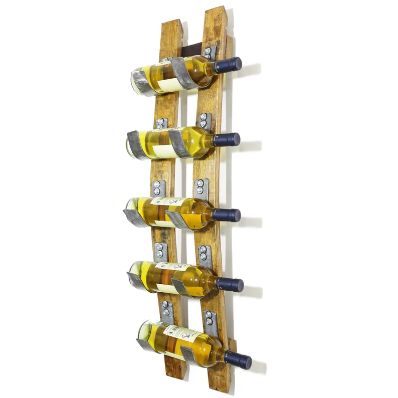 Wine Barrel Stave 5-Bottle Holder