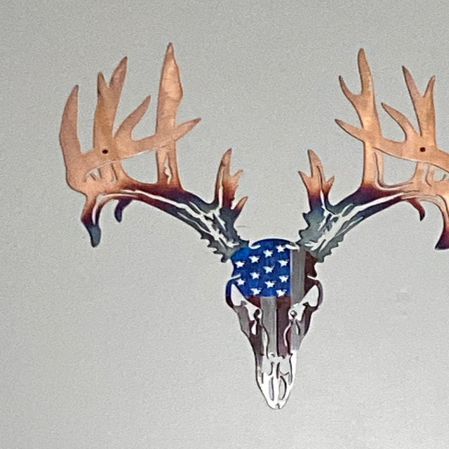 American Flag Style Deer Metal Wall Art - Gift for Hunter - America Flag Deer Metal Art - Hunting Décor - Hunting Art