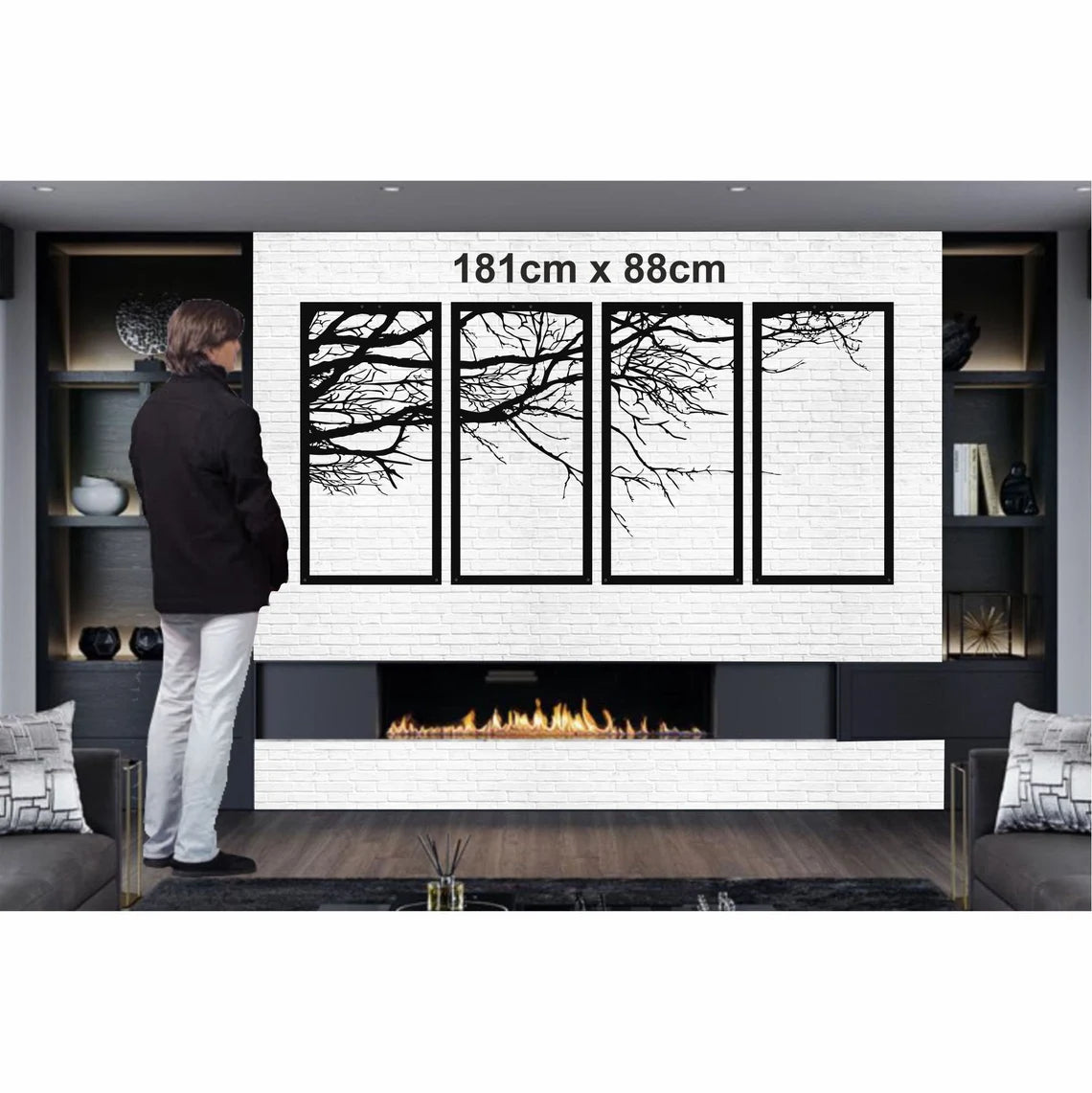 Metal Wall Art, 4 Panels Tree of Life Decor, Metal Tree Decoration, Metal Wall Hangings, Tree Sign, Home Decor, Metal Wall Decor