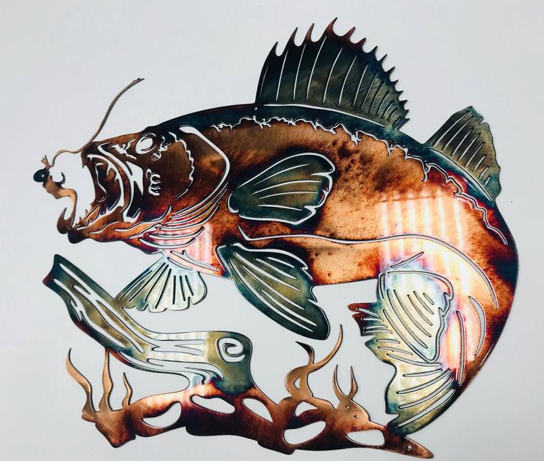 Walleye Metal Wall Art - Fishing Décor - Fishing Wall Art - Walleye Art - Hunting Art