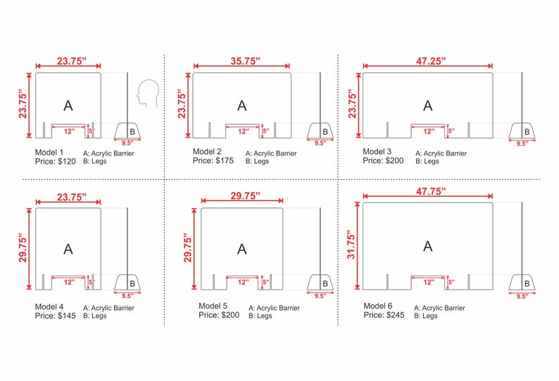 Plexiglass Sneeze Guard - Desk Shield - Desk Shield for Students - Clear Desk Shield - Plexiglass Desk Shield