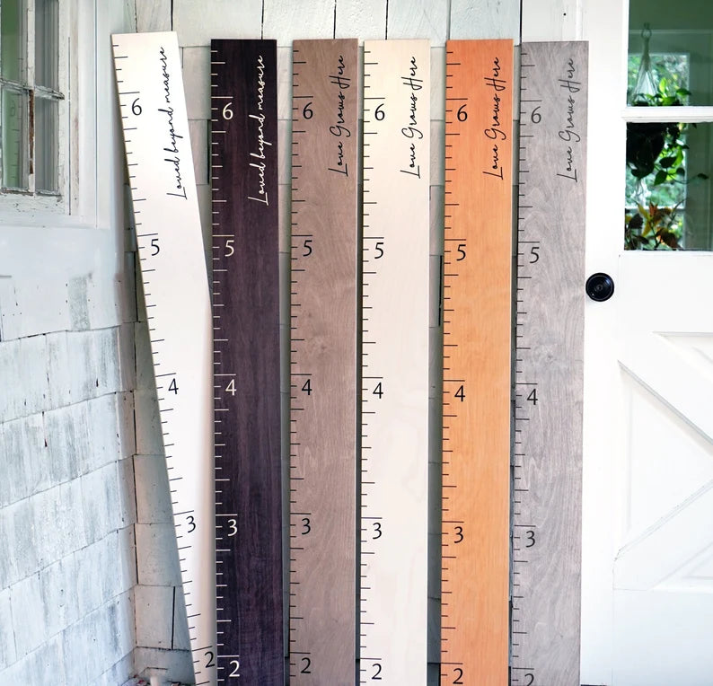 Boho Wooden Ruler Growth Height Chart - Kids Decor, Modern Style Measu ...