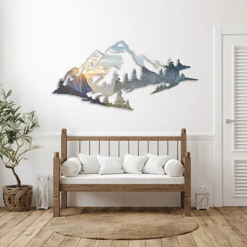 Yosemite Mountain Range View - Metal Wall Art, Housewarming Gift, Home Decor, Wall Decoration