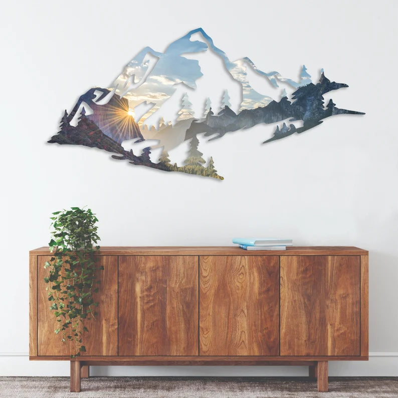 Yosemite Mountain Range View - Metal Wall Art, Housewarming Gift, Home Decor, Wall Decoration