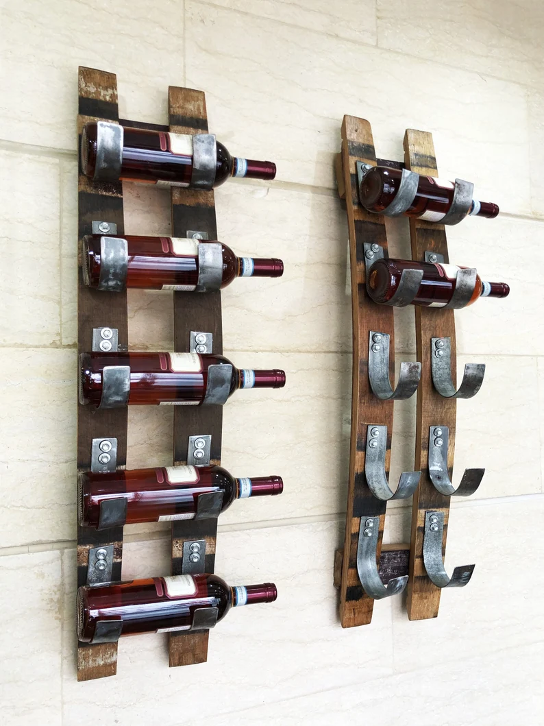 Wine Barrel Stave 5-Bottle Holder