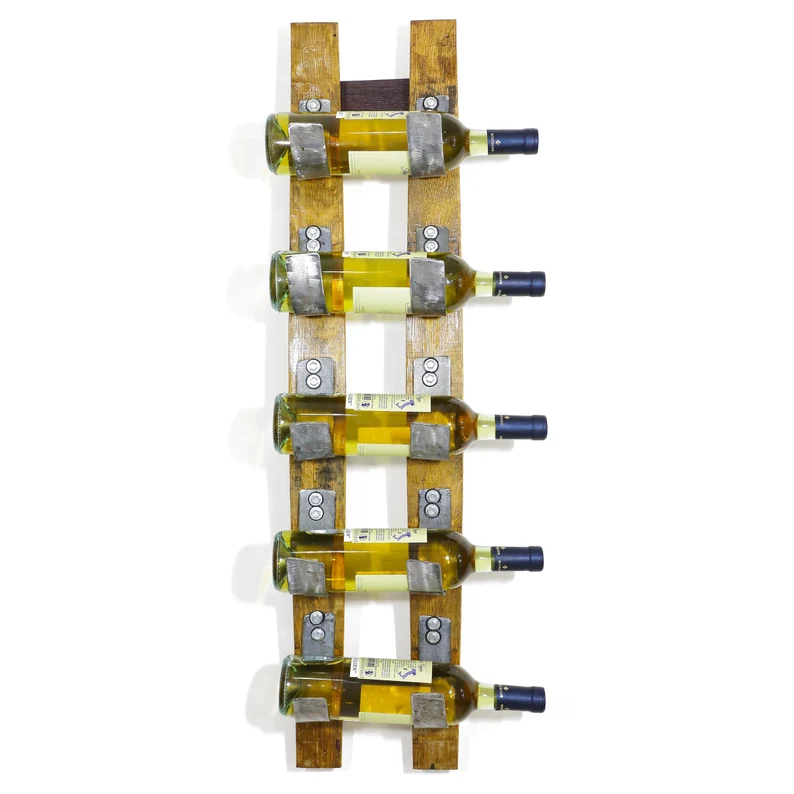 Wine Barrel Stave 5-Bottle Holder